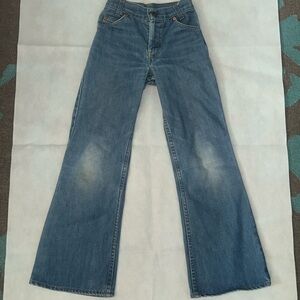 Vintage kids orange tab Levi’s high rise flare leg made in the USA 20 x 26